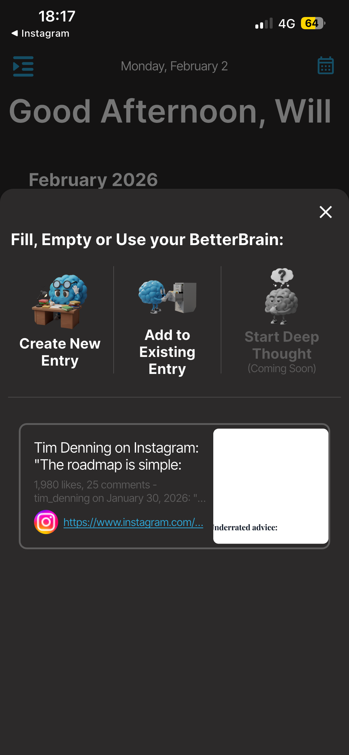 BetterBrain share sheet preview